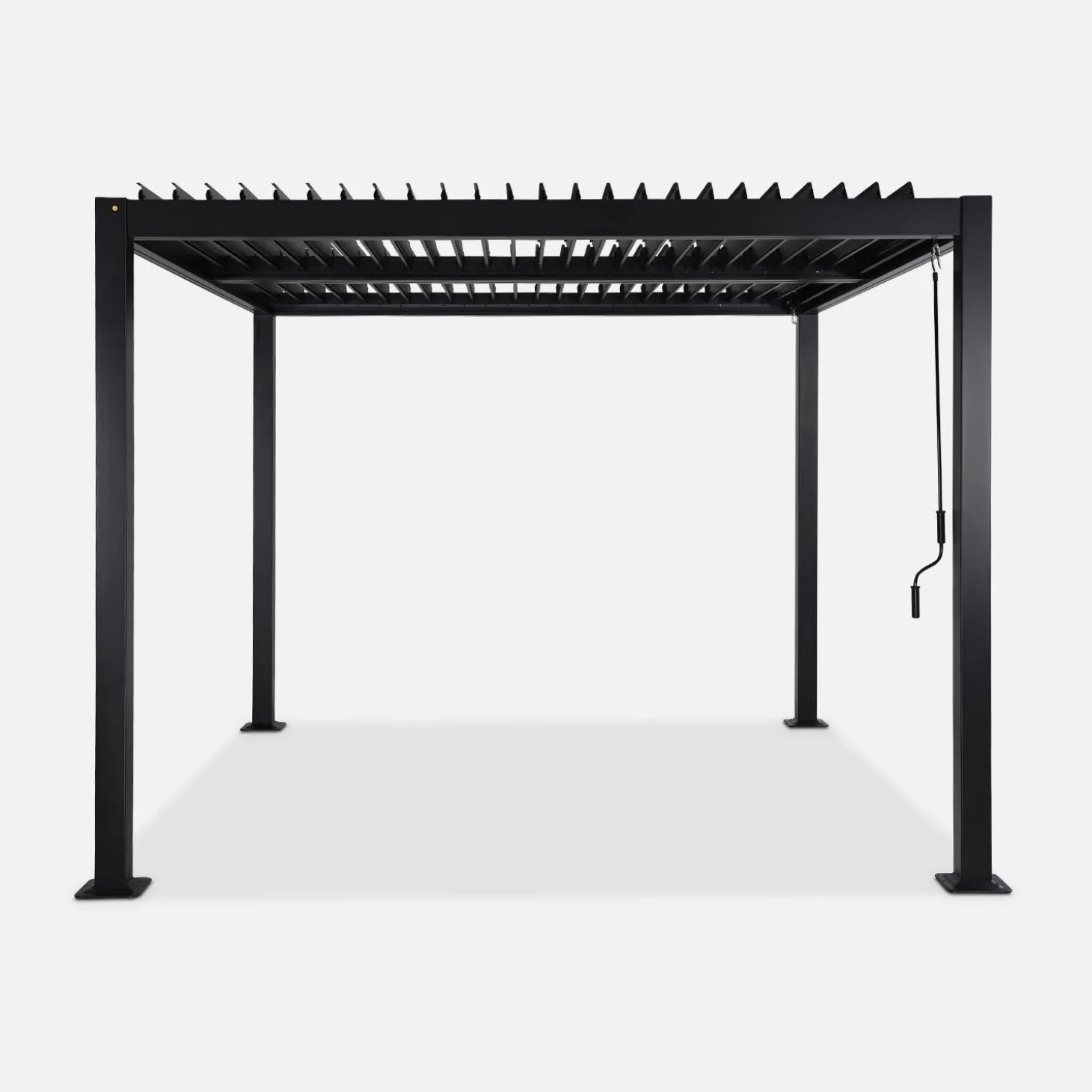 Pérgola bioclimática em alumínio e aço 3x3m com lâminas ajustáveis
