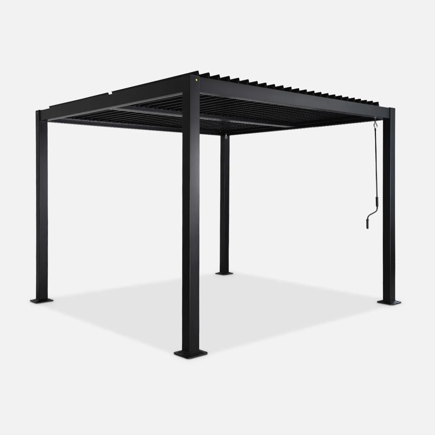Pérgola bioclimática em alumínio e aço 3x3m com lâminas ajustáveis