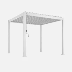 Pérgola bioclimática em alumínio 3x3m com lâminas ajustáveis
