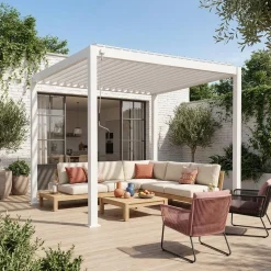 Pérgola bioclimática em alumínio 3x3m com lâminas ajustáveis