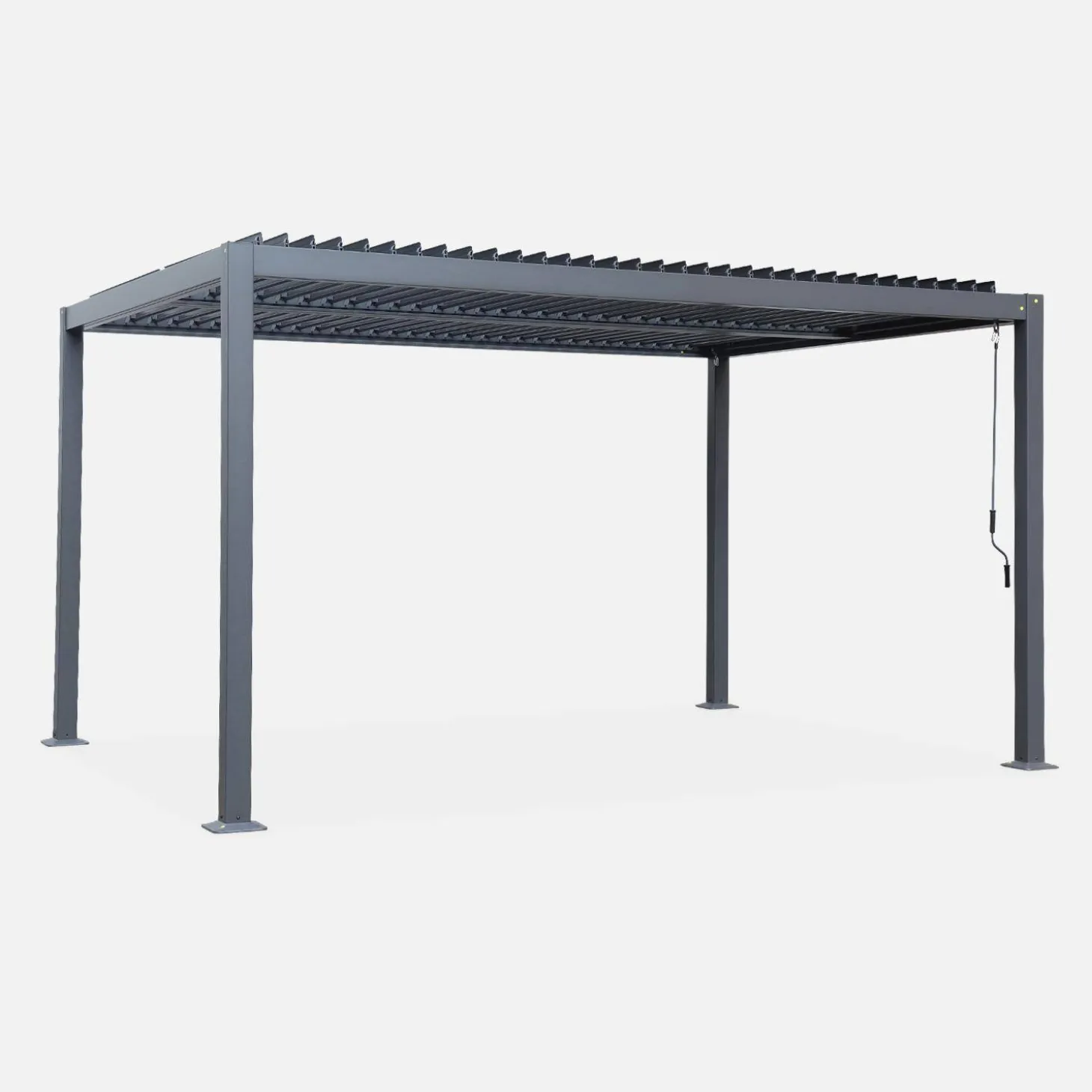 Pérgola bioclimática em alumínio e aço 3x4m com lâminas ajustáveis