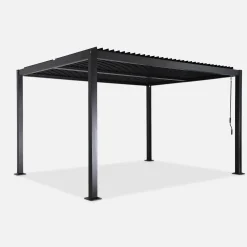 Pérgola bioclimática em alumínio e aço 3x4m com lâminas ajustáveis