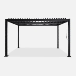 Pérgola bioclimática em alumínio e aço 3x4m com lâminas ajustáveis