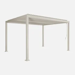 Pérgola bioclimática em alumínio e aço 3x4m com lâminas ajustáveis