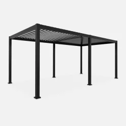 Pérgola bioclimática em alumínio 3x6m com lâminas ajustáveis