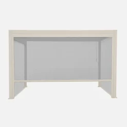 Pérgola bioclimática em alumínio 3x4m com 2 estores de 3m + 1 estore de 4m