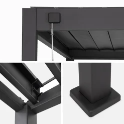 Pérgola bioclimática em alumínio 3x4m + estore de 3m
