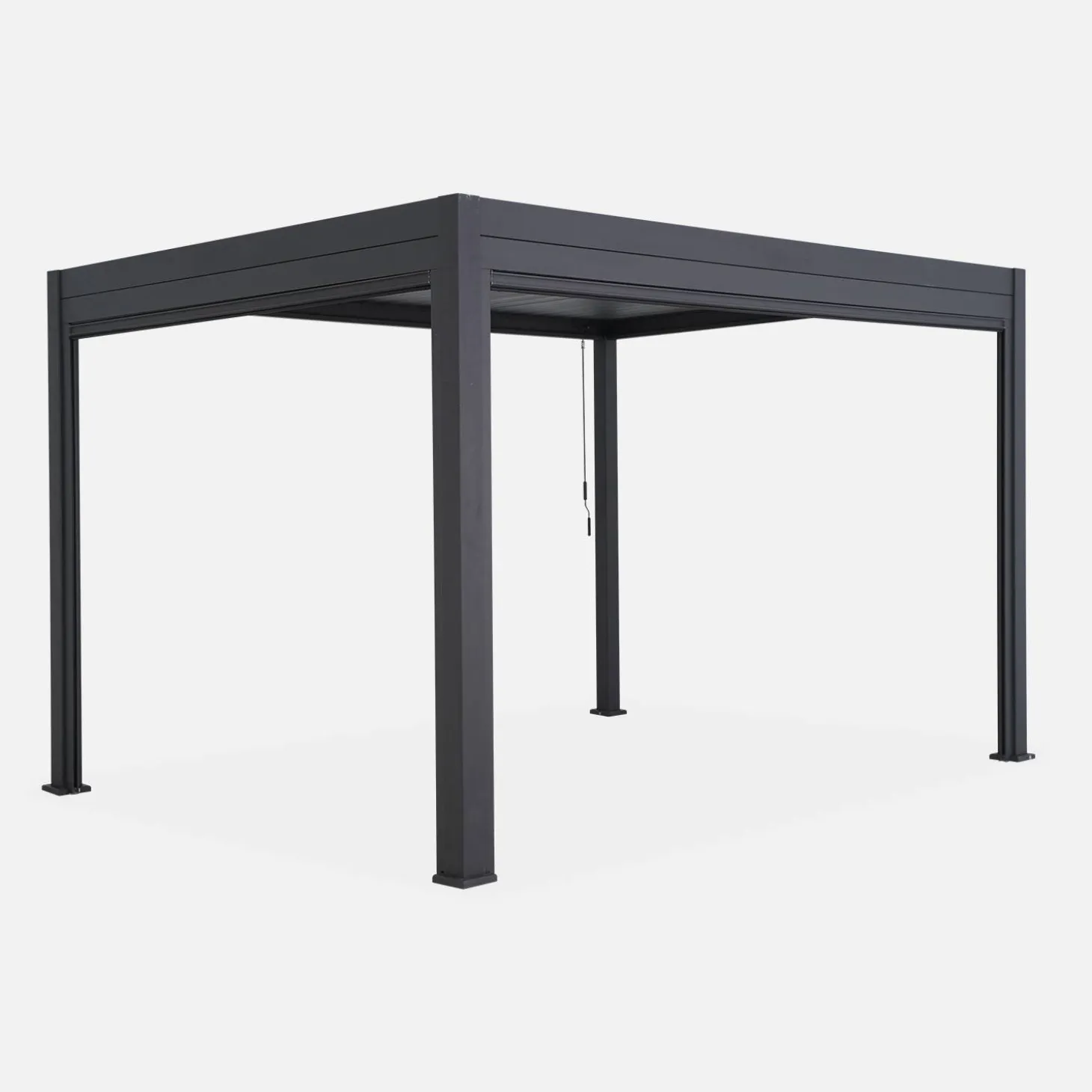 Pérgola bioclimática em alumínio 3x4m + estore de 3m