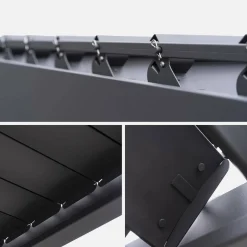 Pérgola bioclimática em alumínio 3x4m + estore de 3m