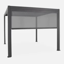 Pérgola bioclimática em alumínio 3x4m + estore de 3m