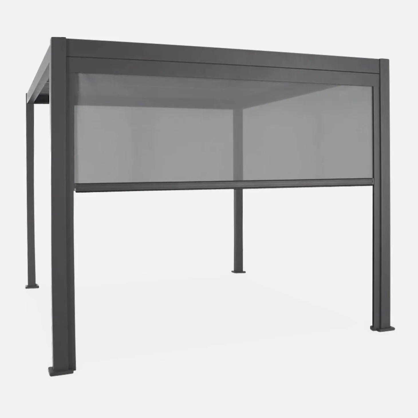 Pérgola bioclimática em alumínio 3x4m + estore de 3m