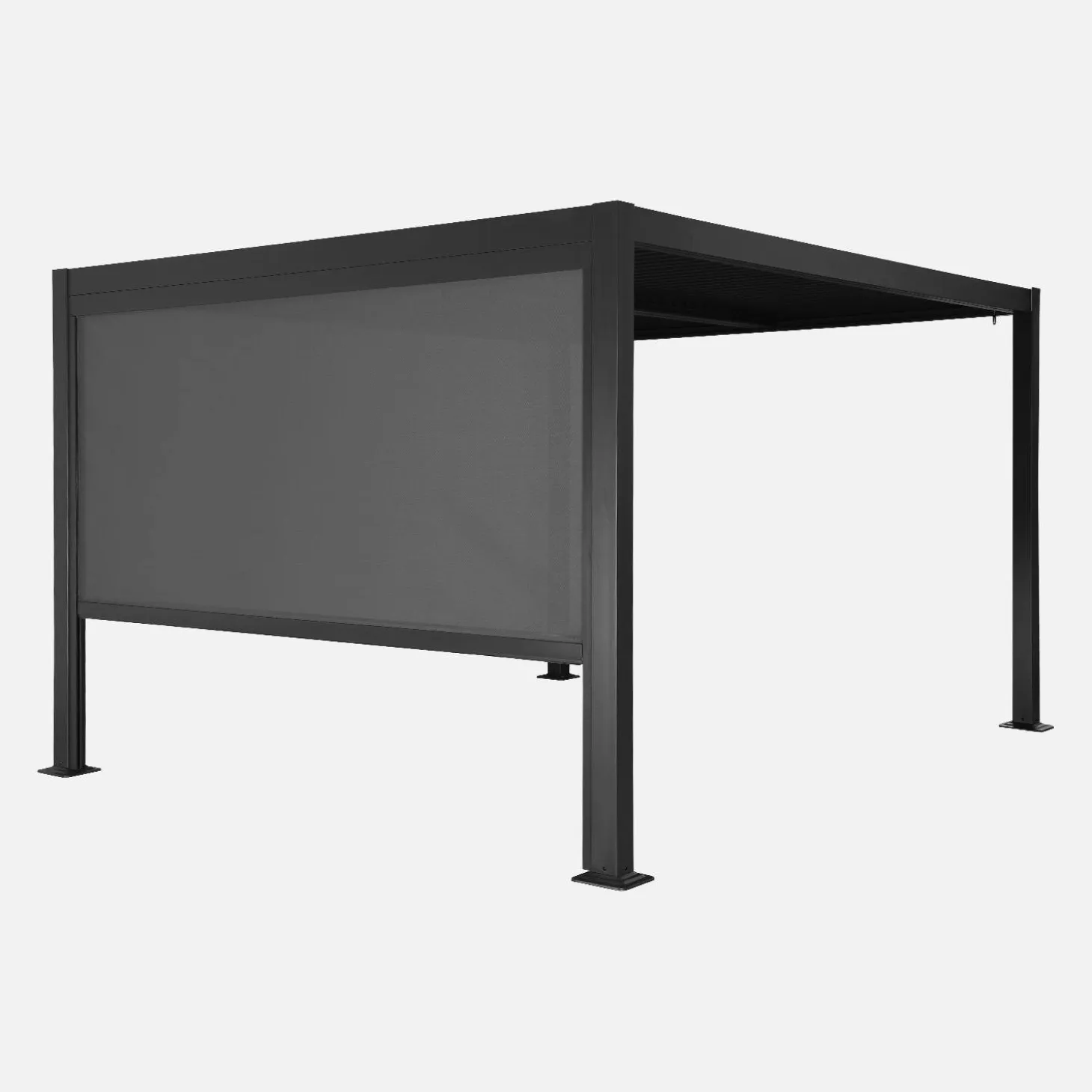 Pérgola bioclimática em alumínio 3x3m + 1 estore 3m