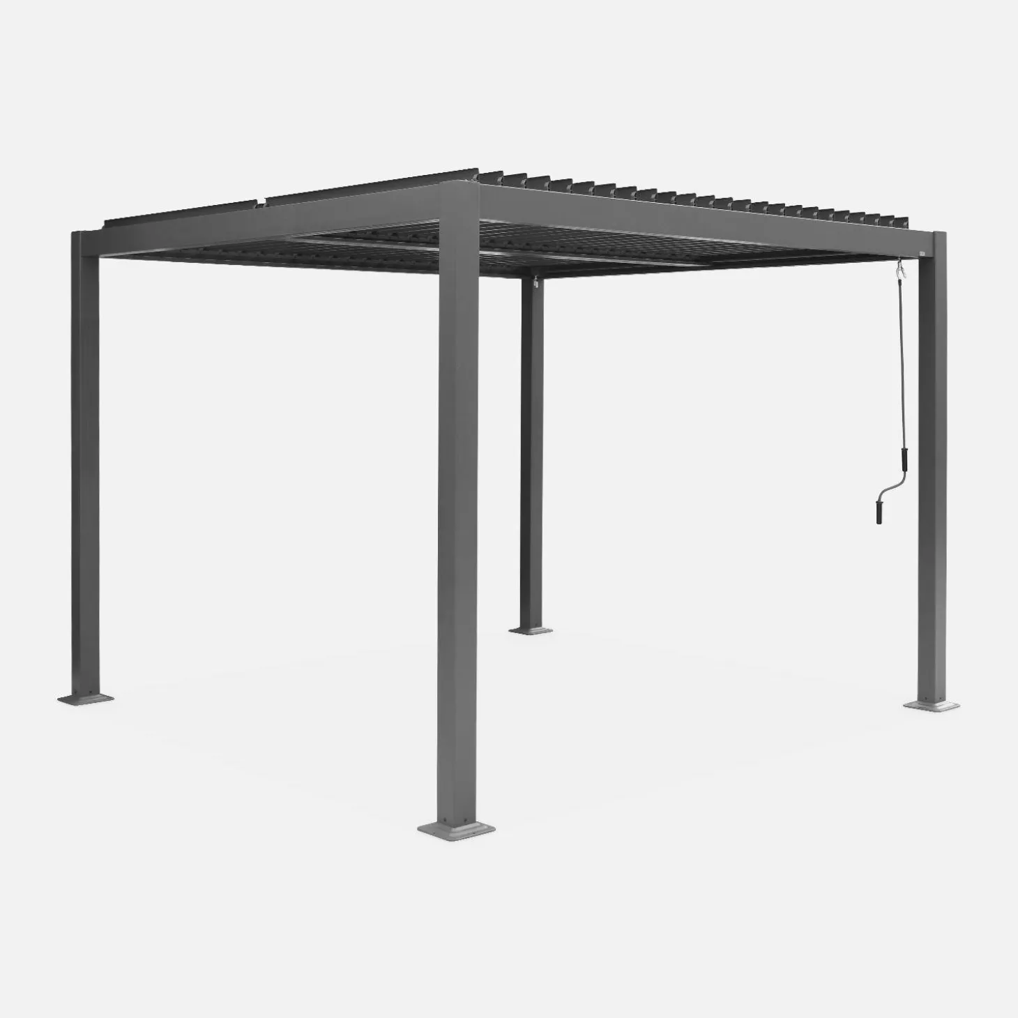 Pérgola bioclimática em alumínio e aço 3x3m com lâminas ajustáveis