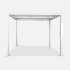 Pérgola bioclimática em alumínio e aço 3x3m com lâminas ajustáveis