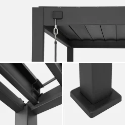 Pérgola bioclimática em alumínio 3x3m com lâminas ajustáveis
