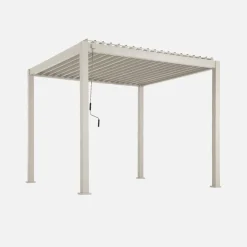 Pérgola bioclimática em alumínio 3x3m com lâminas ajustáveis