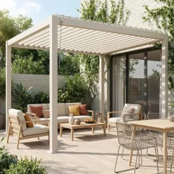 Pérgola bioclimática em alumínio 3x3m com lâminas ajustáveis