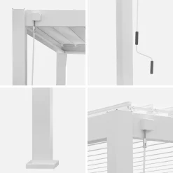 Pérgola bioclimática em alumínio 3x4m com lâminas ajustáveis