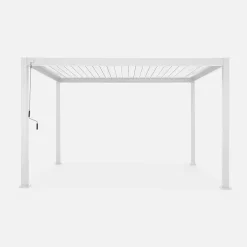 Pérgola bioclimática em alumínio 3x4m com lâminas ajustáveis