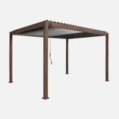 Pérgola bioclimática em alumínio 3x4m com lâminas ajustáveis