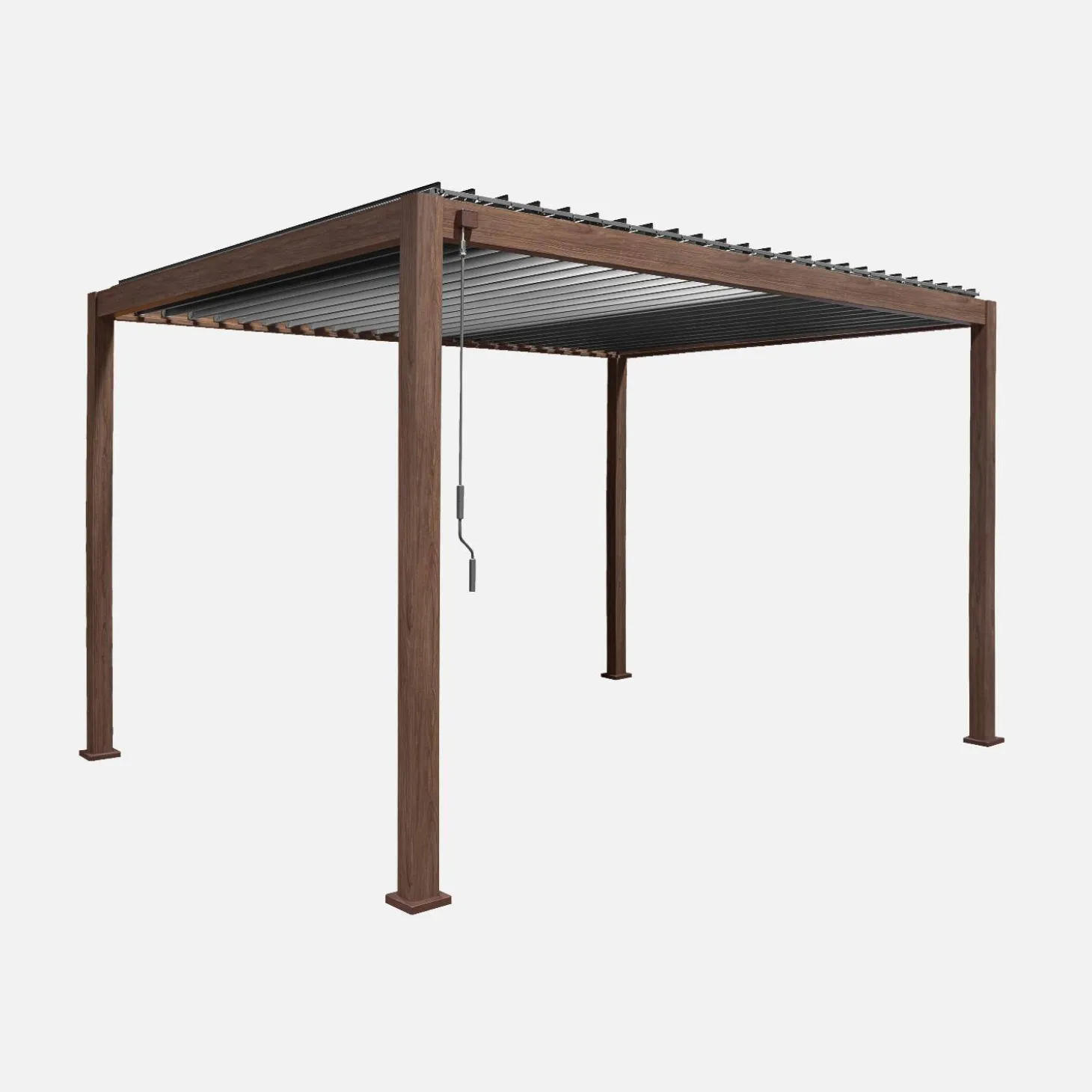 Pérgola bioclimática em alumínio 3x4m com lâminas ajustáveis