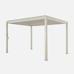 Pérgola bioclimática em alumínio 3x4m com lâminas ajustáveis