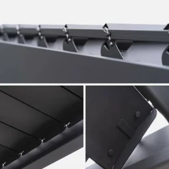 Pérgola bioclimática em alumínio 3x4m com lâminas ajustáveis