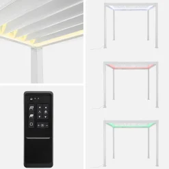 Pérgola bioclimática em alumínio 3x3m com iluminação LED