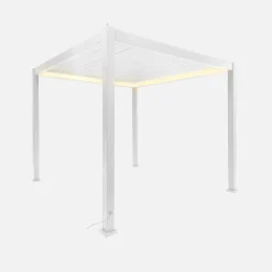 Pérgola bioclimática em alumínio 3x3m com iluminação LED
