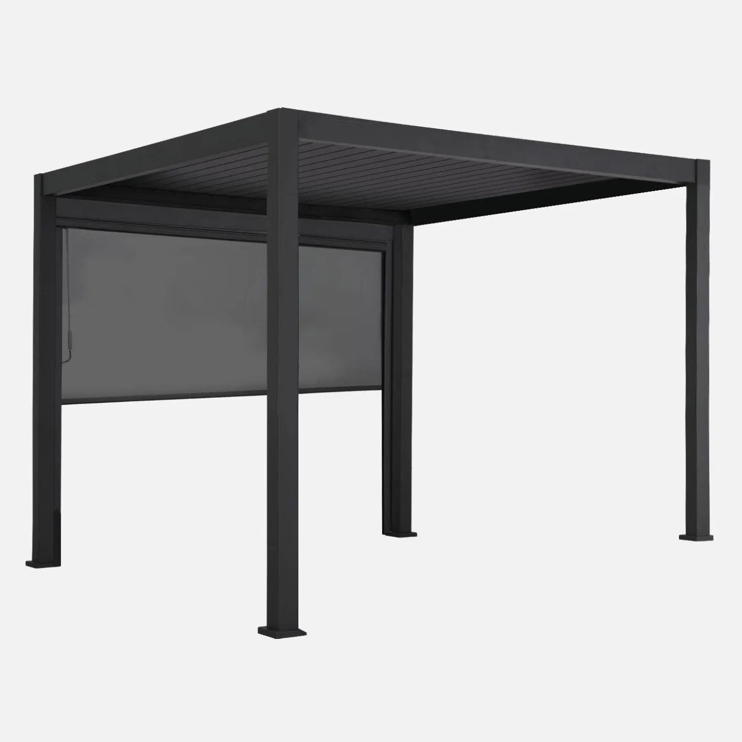 Pérgola bioclimática em alumínio 3x3m + 1 estore 3m