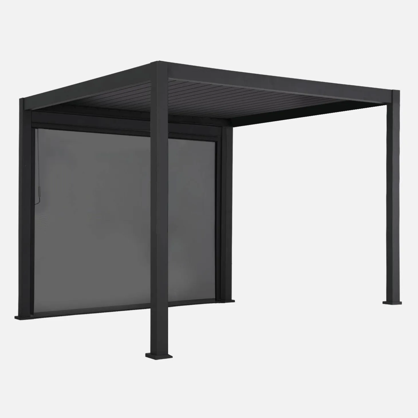 Pérgola bioclimática em alumínio 3x3m + 1 estore 3m