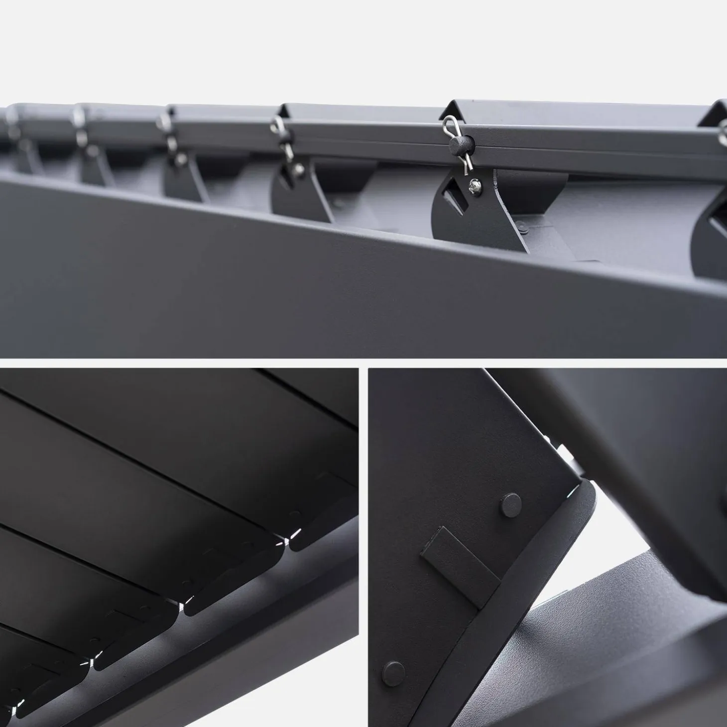 Pérgola bioclimática em alumínio 3x3m + 1 estore 3m