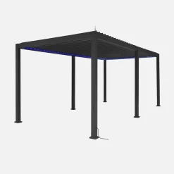 Pérgola bioclimática em alumínio 3x6m com iluminação LED