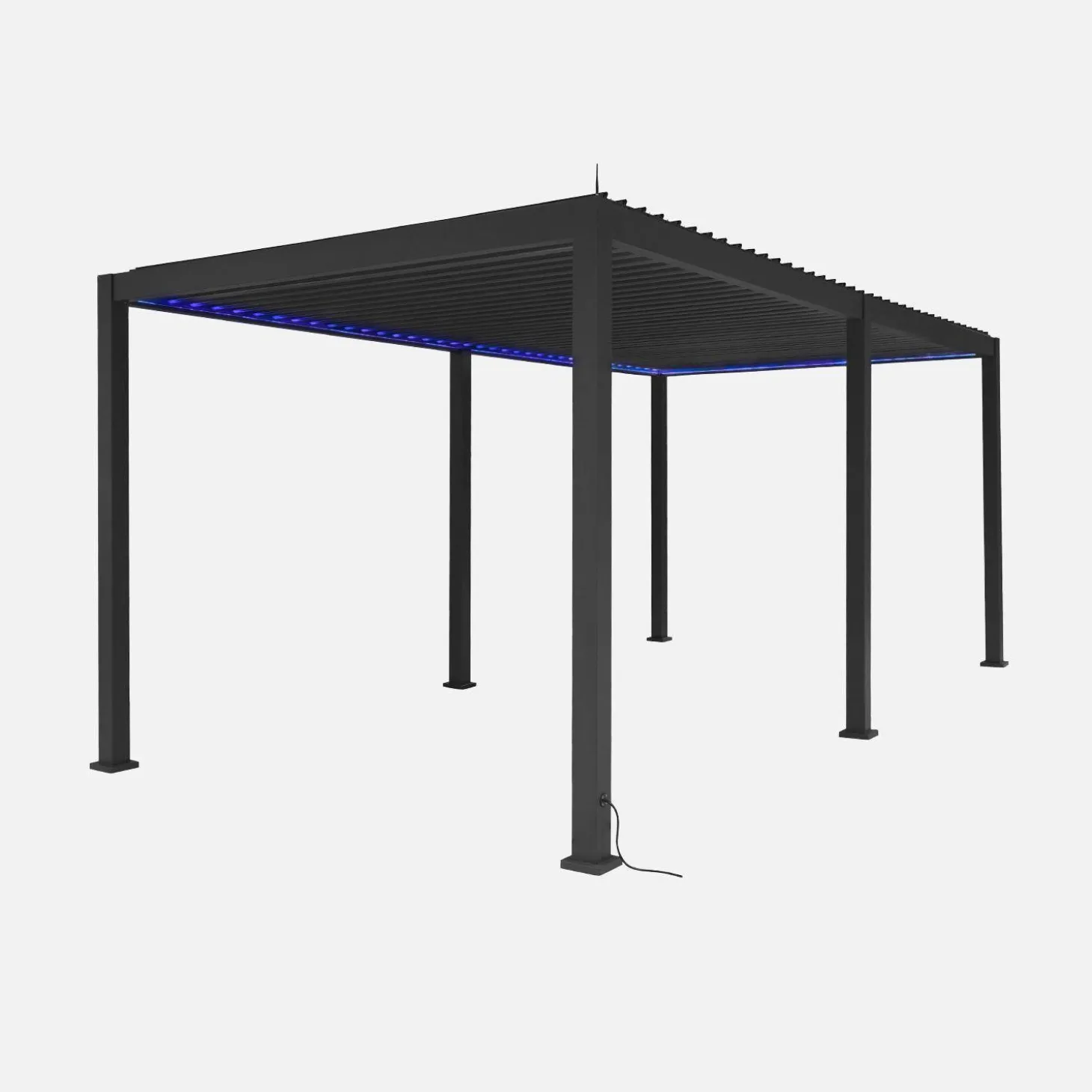 Pérgola bioclimática em alumínio 3x6m com iluminação LED