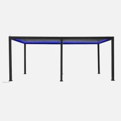 Pérgola bioclimática em alumínio 3x6m com iluminação LED