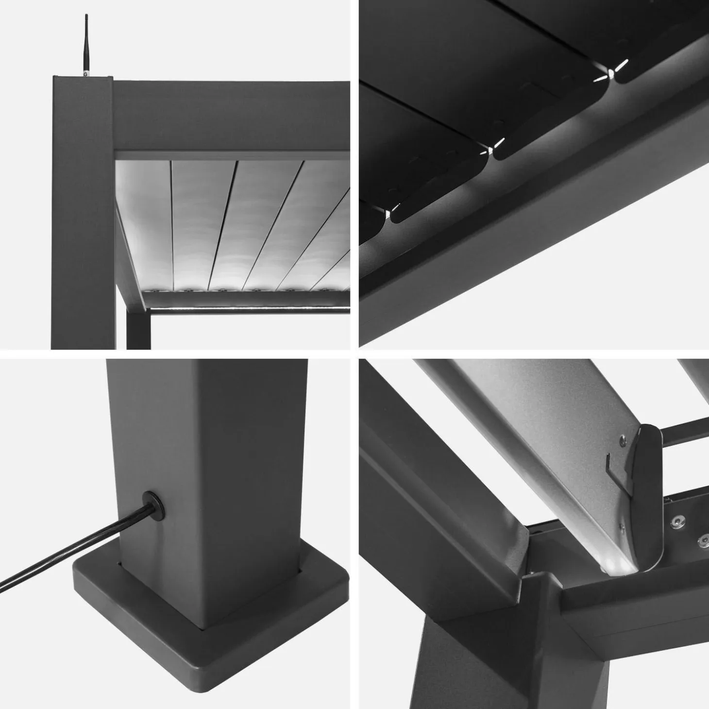 Pérgola bioclimática em alumínio 3x6m com iluminação LED
