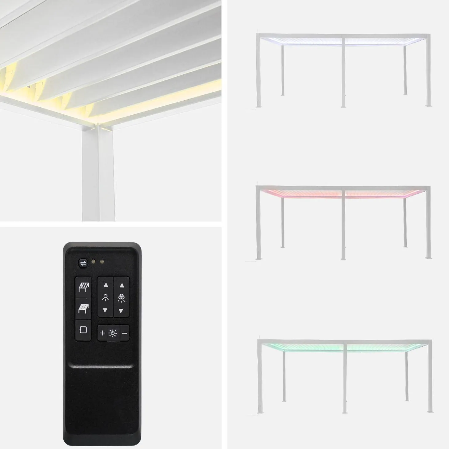 Pérgola bioclimática em alumínio 3x6m com iluminação LED