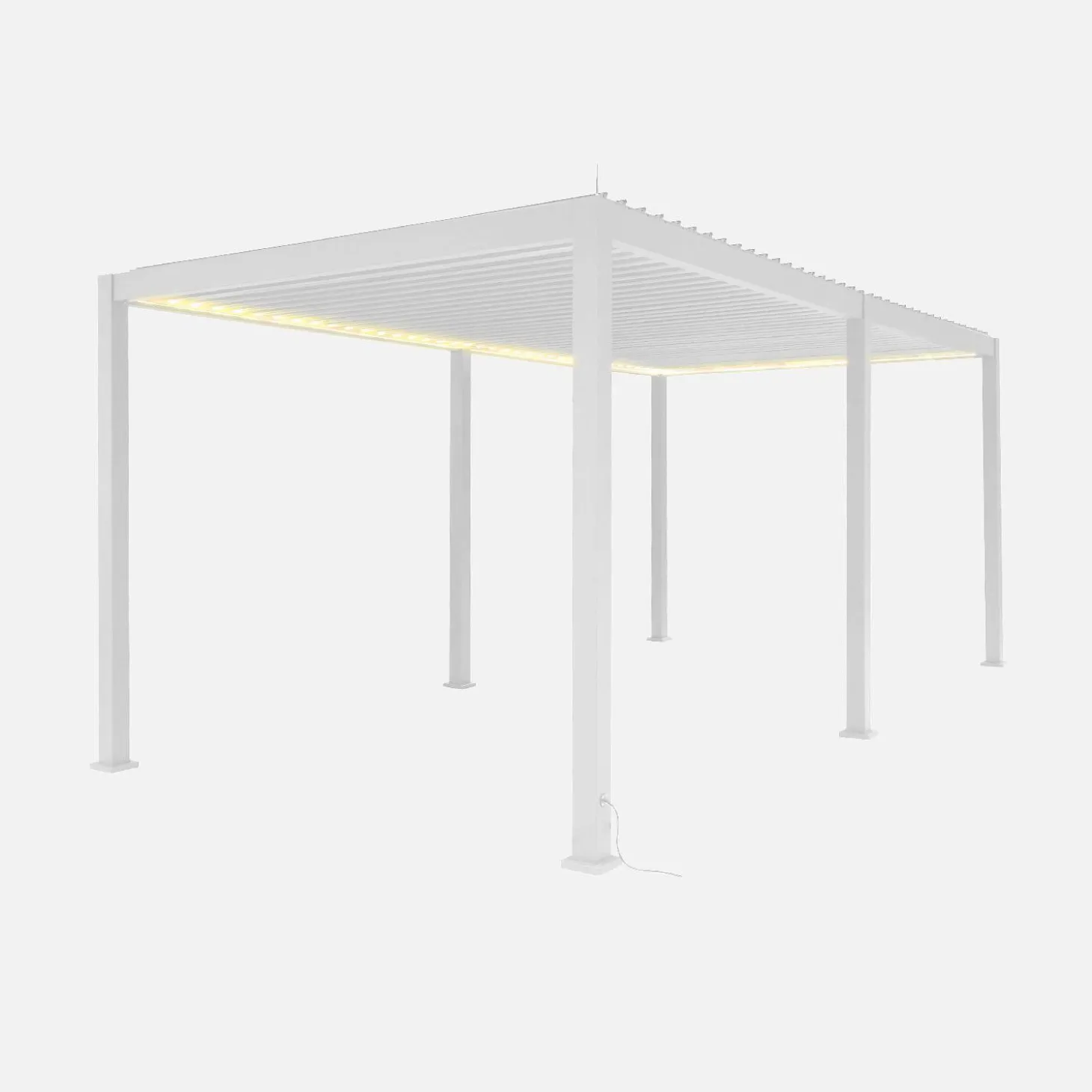 Pérgola bioclimática em alumínio 3x6m com iluminação LED
