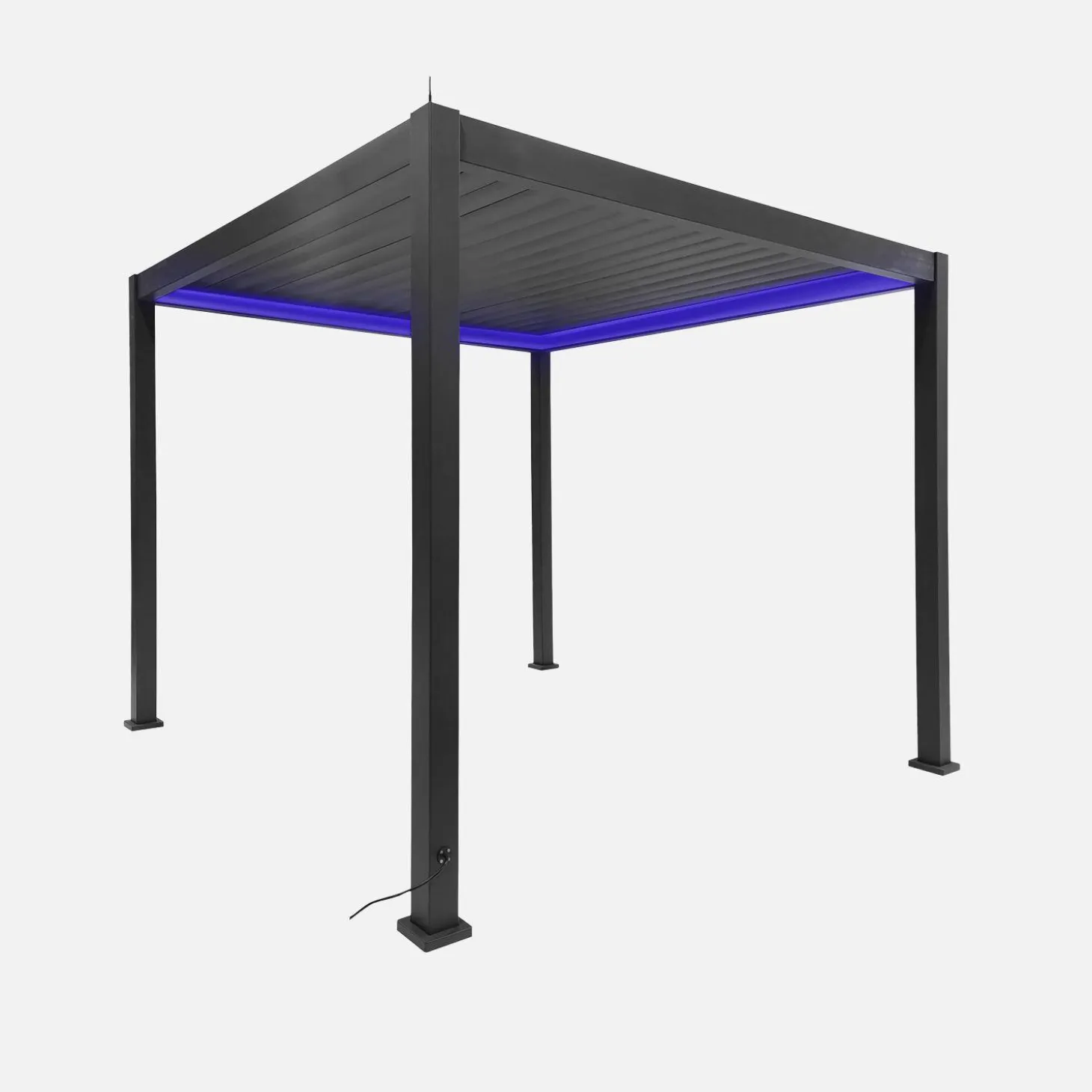 Pérgola bioclimática em alumínio 3x3m com iluminação LED