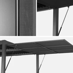 Pérgola bioclimática em alumínio e aço 3x3m + estore 3m