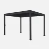 Pérgola bioclimática em alumínio 3x4m + 3 persianas verticais 1,3m
