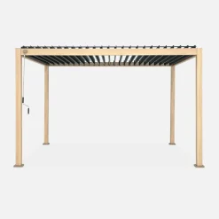 Pérgola bioclimática em alumínio 3x4m com lâminas ajustáveis