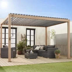 Pérgola bioclimática em alumínio 3x4m com lâminas ajustáveis