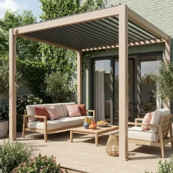 Pérgola bioclimática em alumínio 3x3m com lâminas ajustáveis