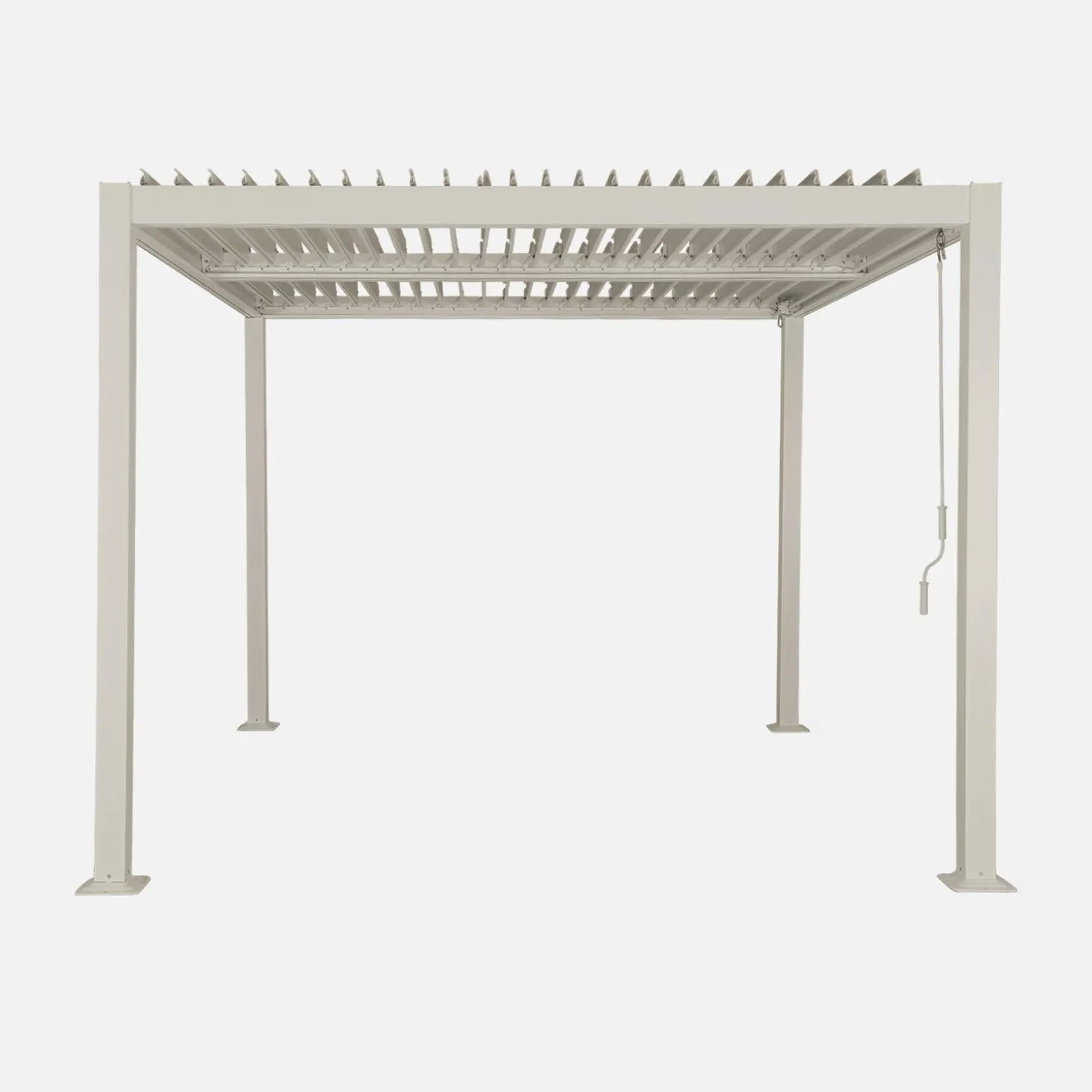 Pérgola bioclimática em alumínio e aço 3x3m com lâminas ajustáveis