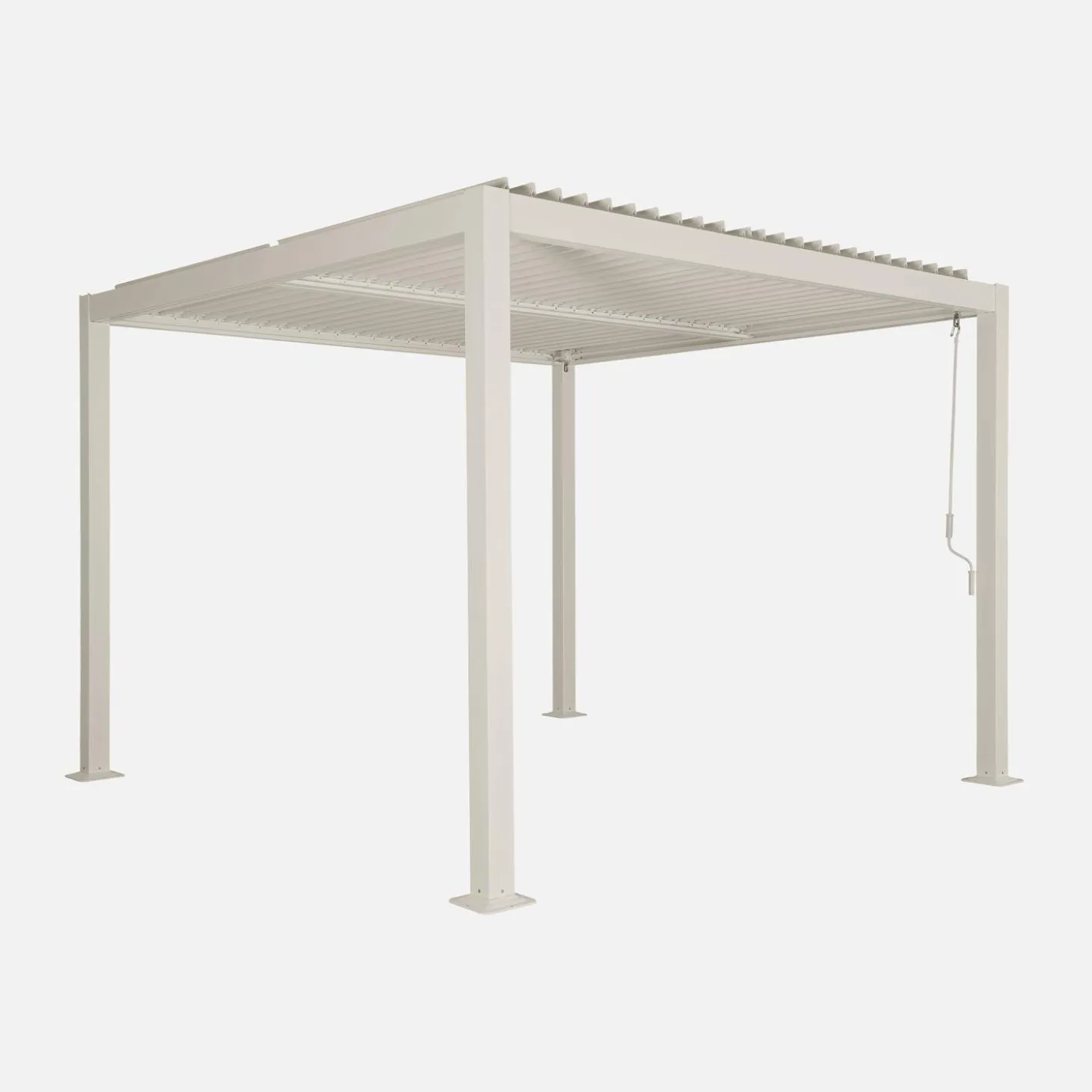 Pérgola bioclimática em alumínio e aço 3x3m com lâminas ajustáveis