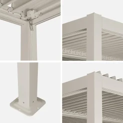 Pérgola bioclimática em alumínio e aço 3x3m com lâminas ajustáveis
