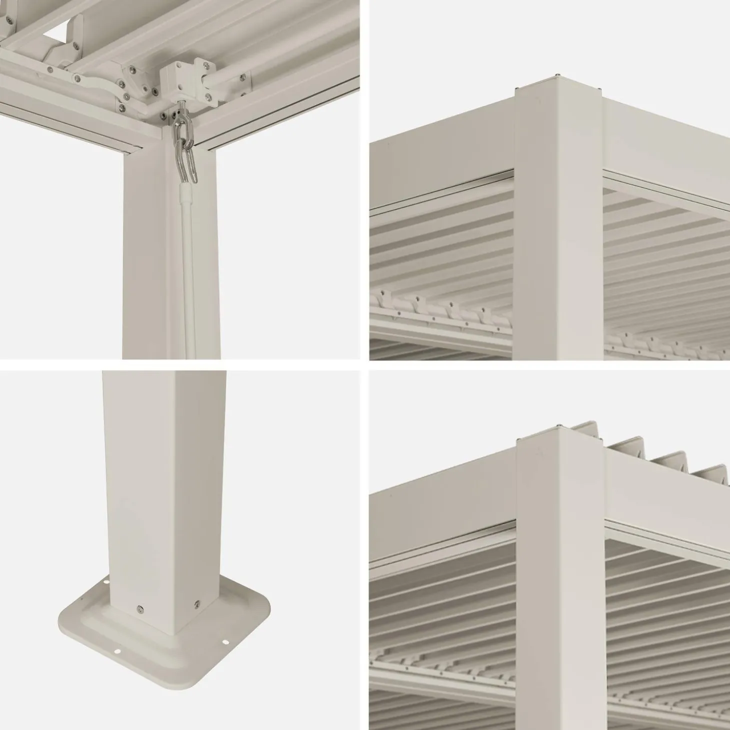 Pérgola bioclimática em alumínio e aço 3x3m com lâminas ajustáveis