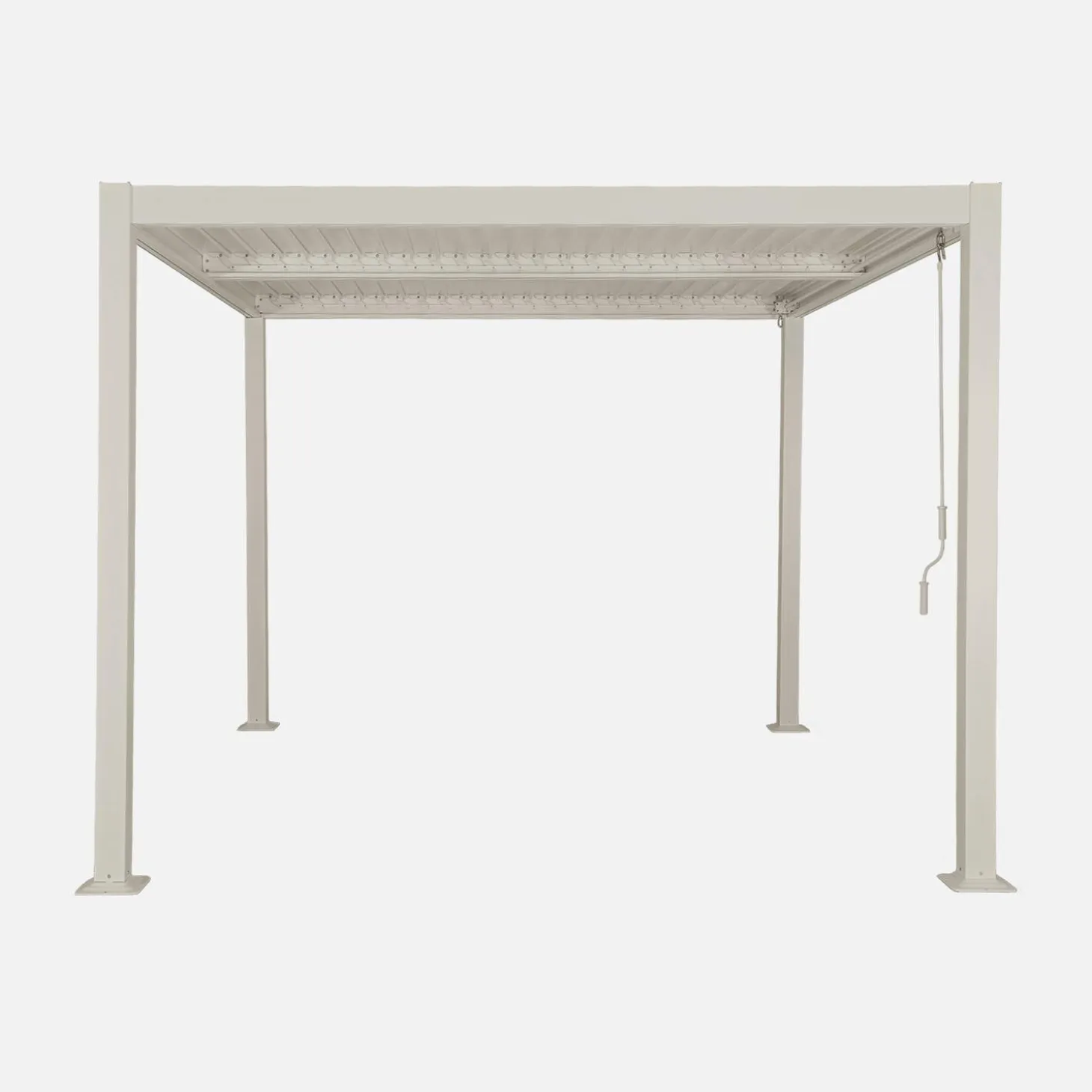 Pérgola bioclimática em alumínio e aço 3x3m com lâminas ajustáveis