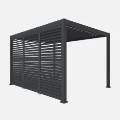 Pérgola bioclimática em alumínio 3x4 + 3 persianas de 1.3m